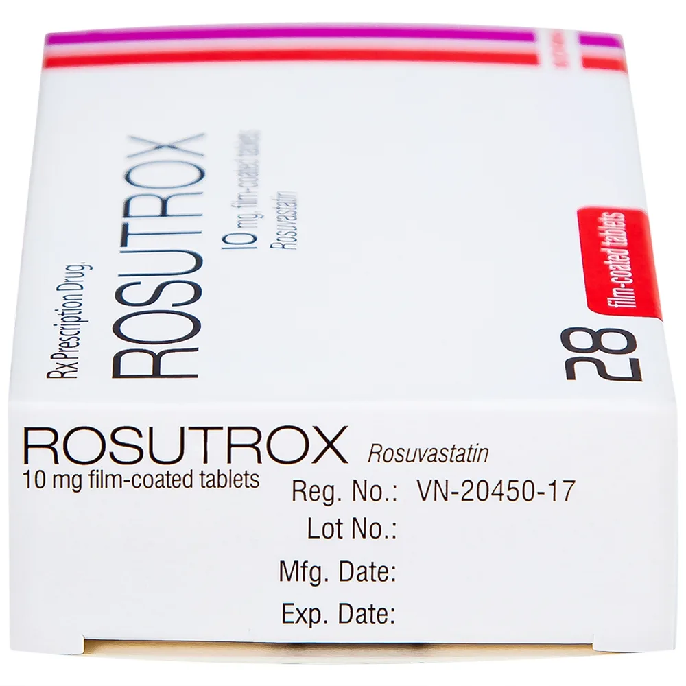 Hình ảnh Thuốc Rosutrox 10mg Biofarm điều trị tăng cholesterol máu (4 vỉ x 7 viên) 