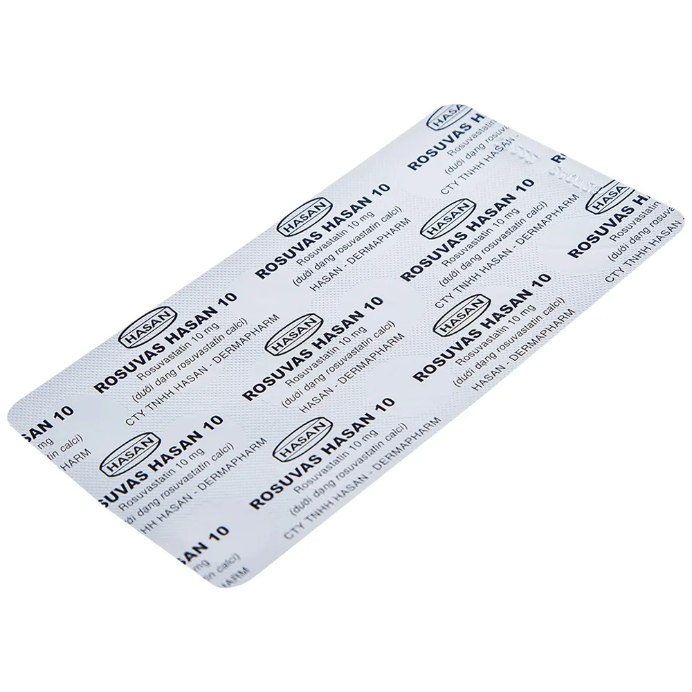 Hình ảnh Thuốc Rosuvas Hasan 10 điều trị tăng cholesterol máu (2 vỉ x 14 viên)