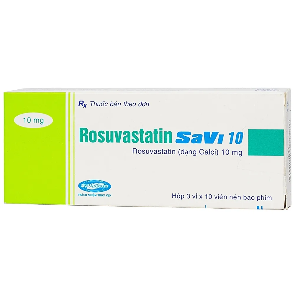 Hình ảnh Thuốc Rosuvastatin Savi 10 điều trị tăng cholesterol máu nguyên phát (3 vỉ x 10 viên)