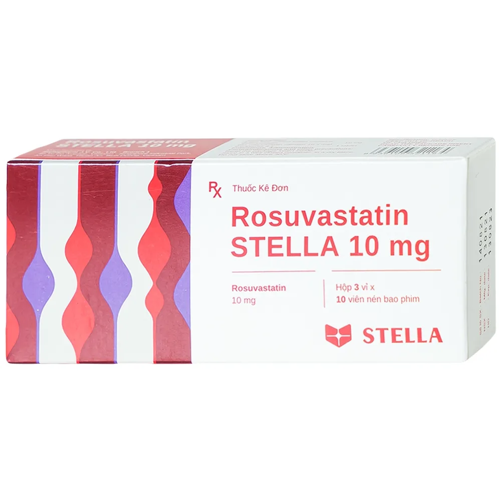 Hình ảnh Thuốc Rosuvastatin Stella 10mg điều trị tăng cholesterol máu (3 vỉ x 10 viên)