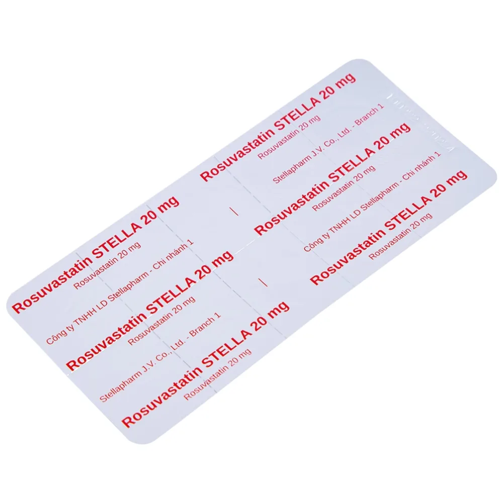 Hình ảnh Thuốc Rosuvastatin Stella 20mg điều trị tăng cholesterol máu (3 vỉ x 10 viên)