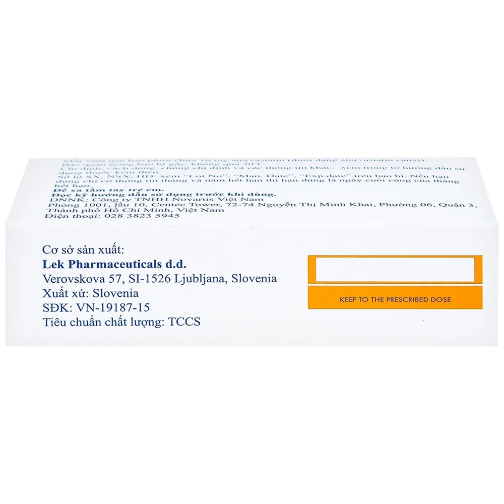 Hình ảnh Thuốc Rotacor 10mg Sandoz điều trị tăng cholesterol toàn phần (3 vỉ x 10 viên)