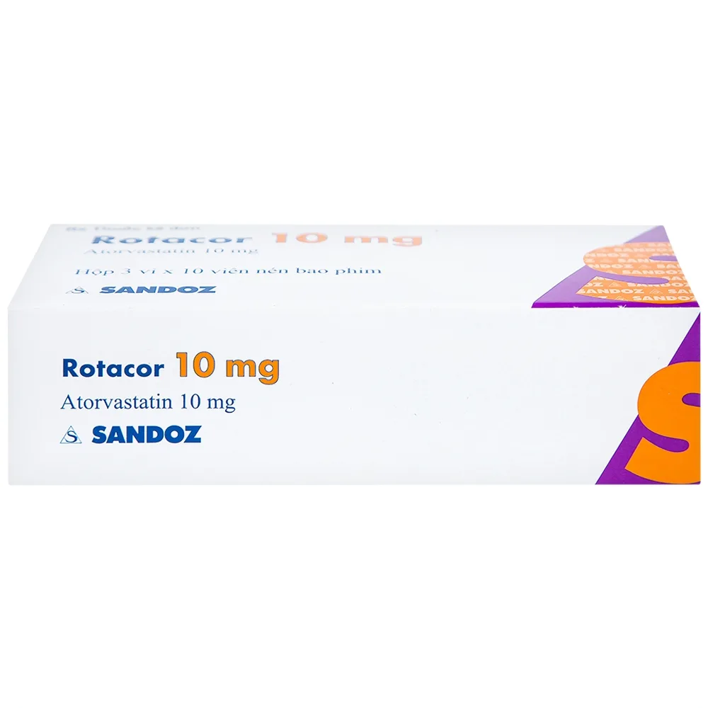 Hình ảnh Thuốc Rotacor 10mg Sandoz điều trị tăng cholesterol toàn phần (3 vỉ x 10 viên)