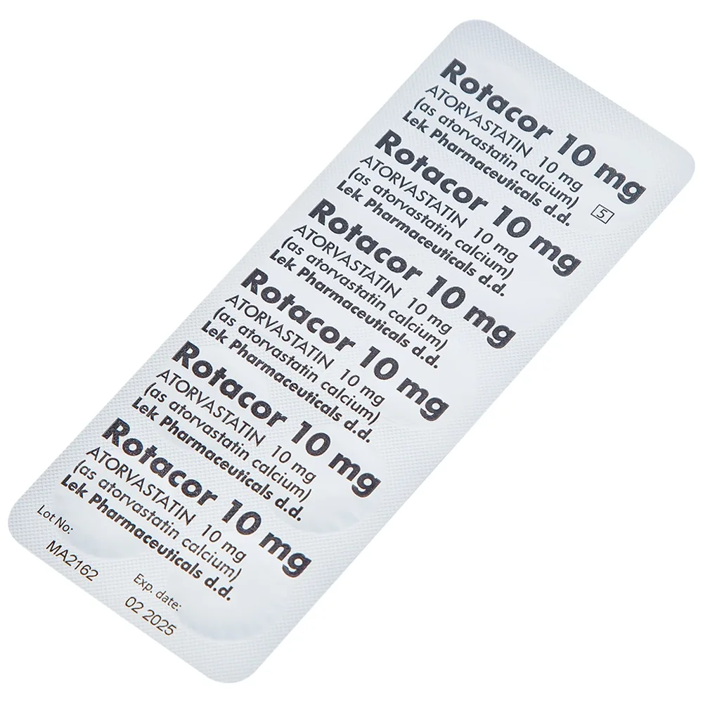 Hình ảnh Thuốc Rotacor 10mg Sandoz điều trị tăng cholesterol toàn phần (3 vỉ x 10 viên)