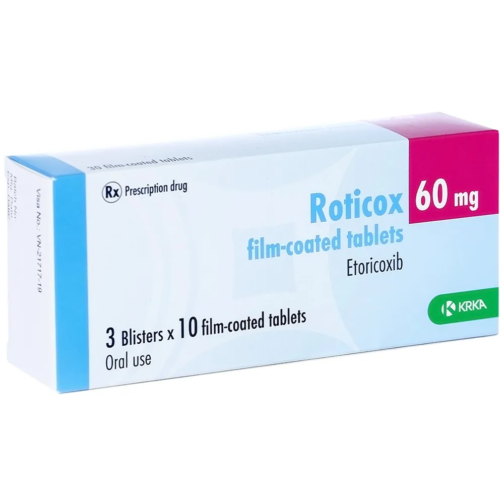Hình ảnh Thuốc Roticox 60mg KRKA giảm viêm xương khớp (3 vỉ x 10 viên)
