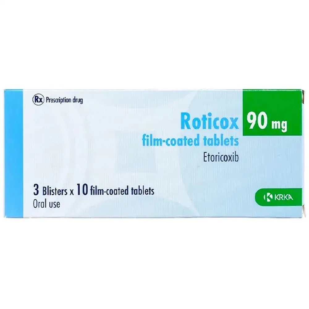 Hình ảnh Thuốc Roticox 90mg Krka giảm triệu chứng bệnh viêm xương khớp, viêm cột sống (3 vỉ x 10 viên)