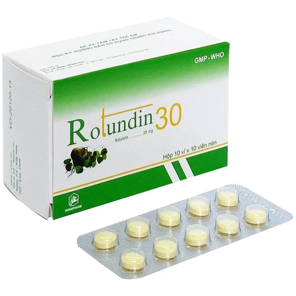 Hình ảnh Thuốc Rotundin 30 Donaipharm điều trị căng thẳng, lo âu do mất ngủ, giấc ngủ đến chậm (10 vỉ x 10 viên)