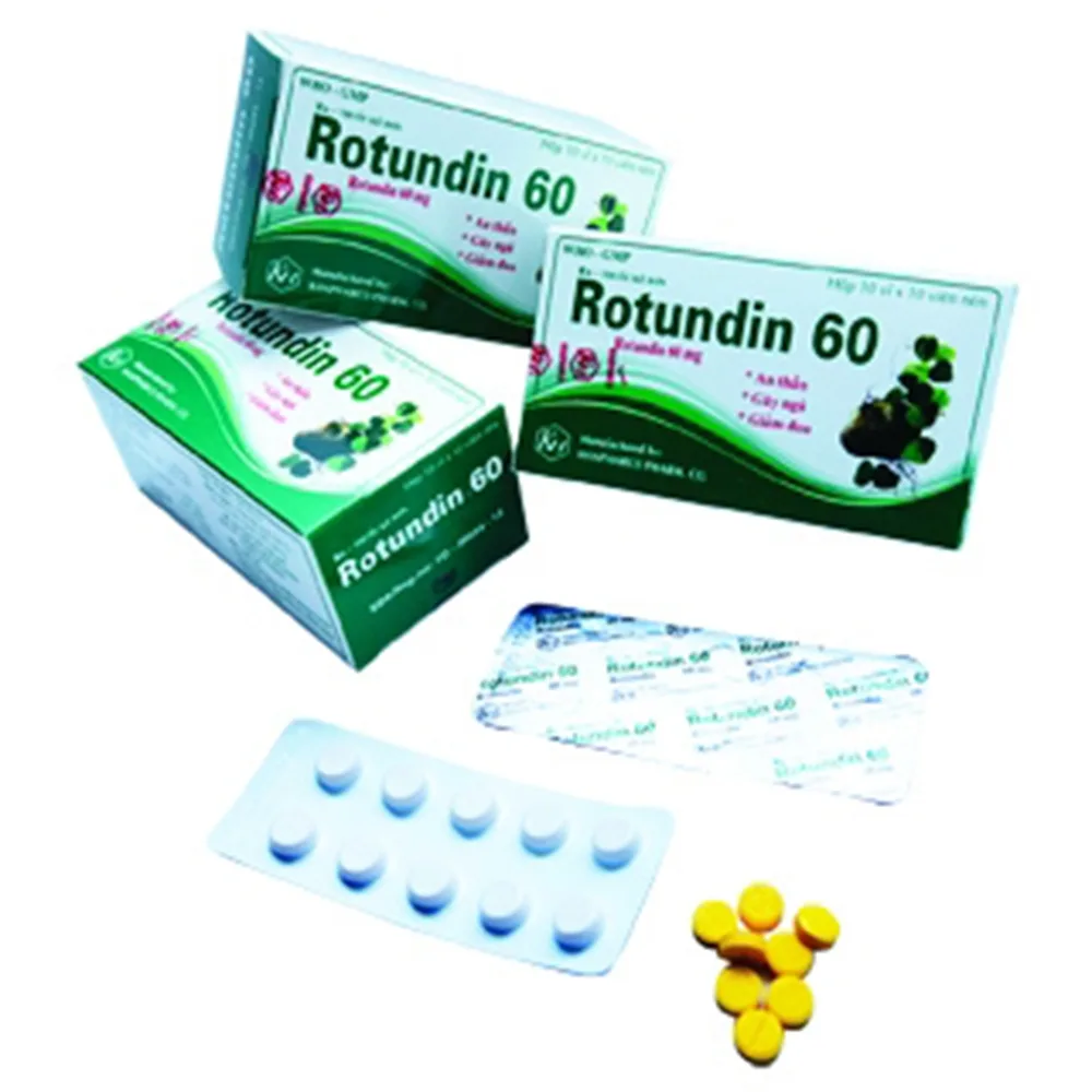 Hình ảnh Thuốc Rotundin 60 Khapharco giúp an thần, giảm đau co thắt ở đường tiêu hóa (10 vỉ x 10 viên) 