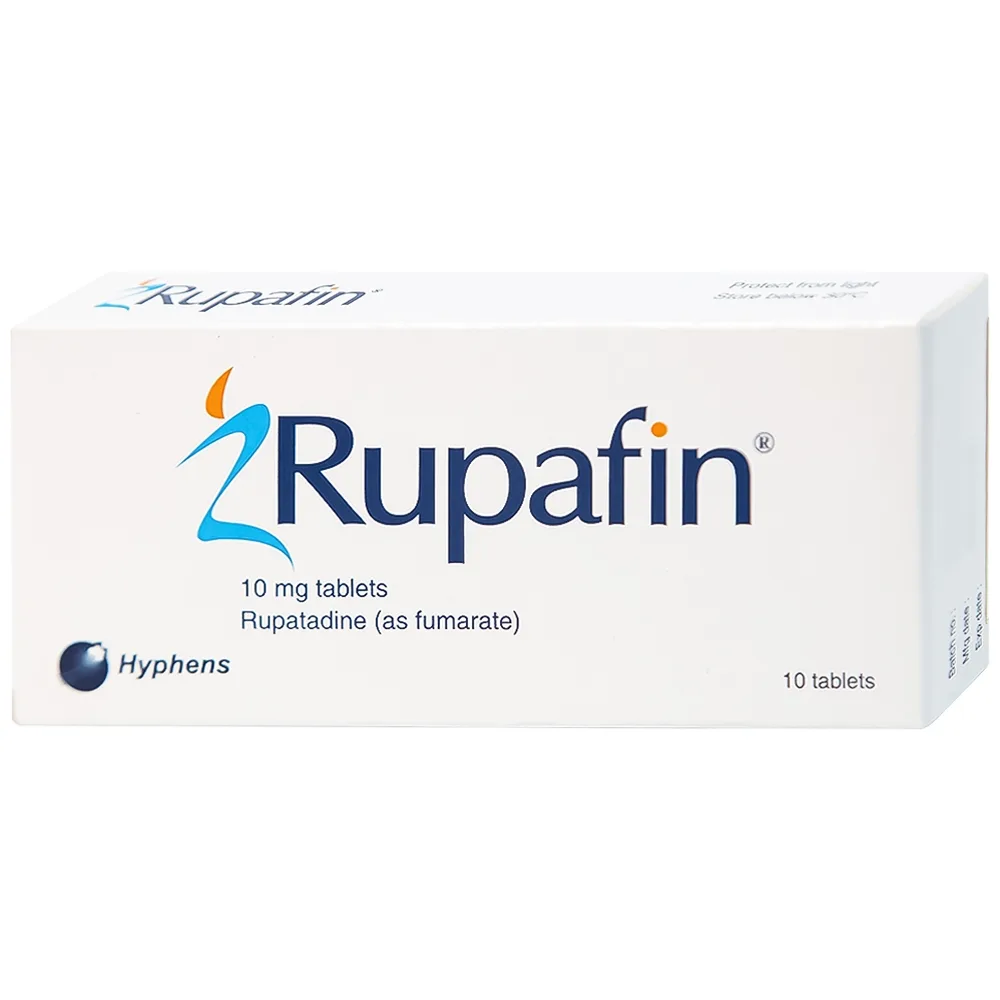 Hình ảnh Thuốc Rupafin 10mg Hyphens điều trị viêm mũi dị ứng, nổi mày đay (1 vỉ x 10 viên)