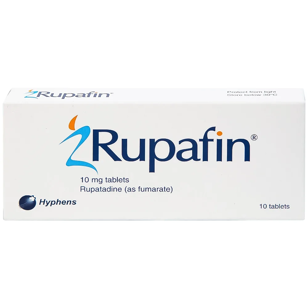 Hình ảnh Thuốc Rupafin 10mg Hyphens điều trị viêm mũi dị ứng, nổi mày đay (1 vỉ x 10 viên)