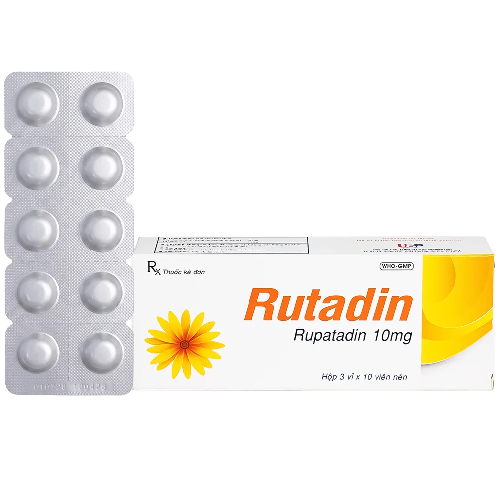 Hình ảnh Thuốc Rutadin 10mg pharma usa điều trị triệu chứng của viêm mũi dị ứng và nổi mề đay (3 vỉ x 10 viên)