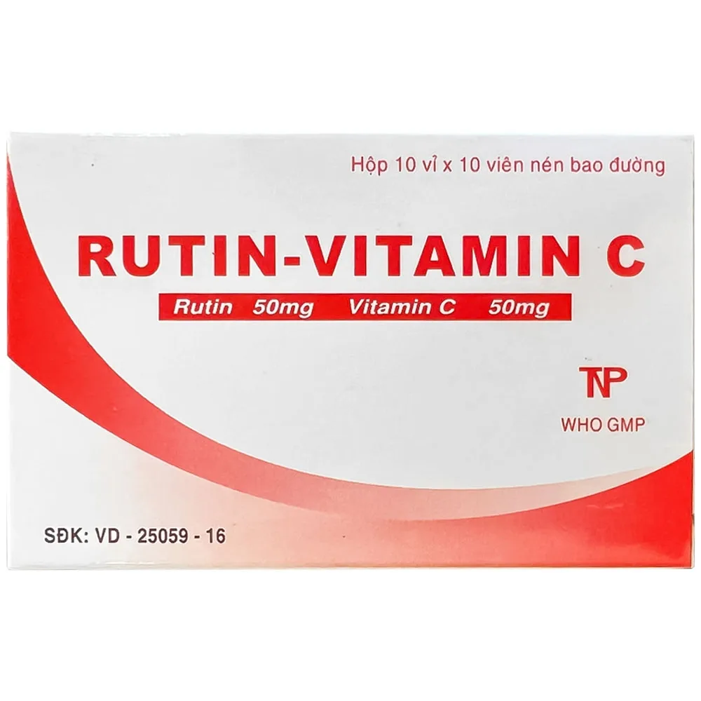 Hình ảnh Thuốc Rutin-Vitamin C Thành Nam điều trị viêm, giãn tĩnh mạch (10 vỉ x 10 viên)