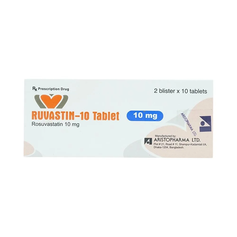 Hình ảnh Thuốc Ruvastin 10mg Aristopharma giảm sự gia tăng cholesterol toàn phần (20 viên)