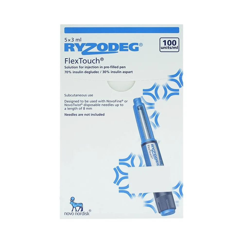 Hình ảnh Bút tiêm Ryzodeg FlexTouch 100Units/ml điều trị đái tháo đường (5 cây x 3ml)