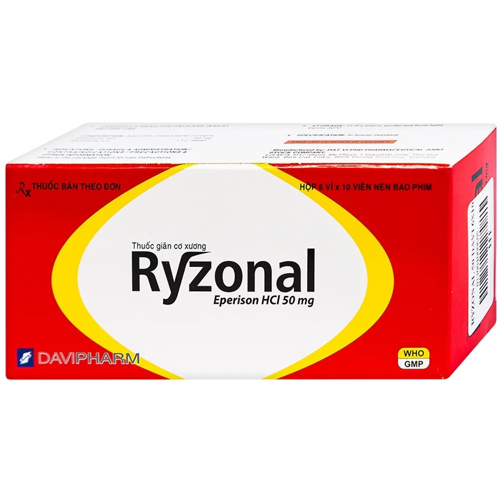 Hình ảnh Thuốc Ryzonal Davipharm điều trị hội chứng đốt sống cổ, viêm quanh khớp vai (6 vỉ x 10 viên)