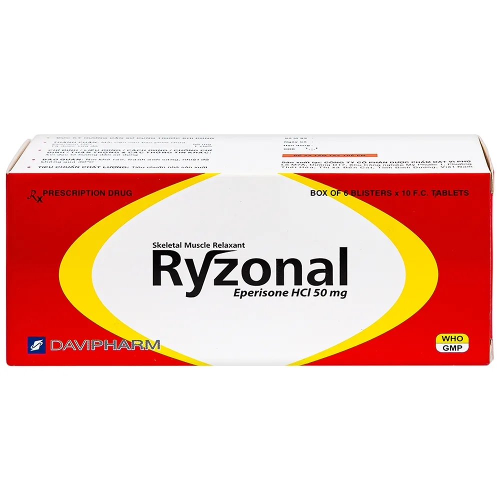 Hình ảnh Thuốc Ryzonal Davipharm điều trị hội chứng đốt sống cổ, viêm quanh khớp vai (6 vỉ x 10 viên)