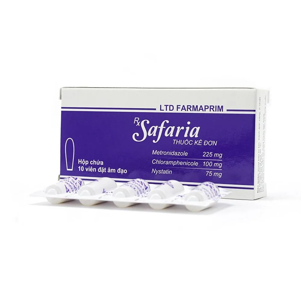 Hình ảnh Viên đặt âm đạo Safaria Farmaprim điều trị nhiễm khuẩn hỗn hợp tại âm đạo (2 vỉ x 5 viên)