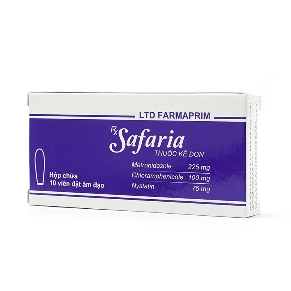 Hình ảnh Viên đặt âm đạo Safaria Farmaprim điều trị nhiễm khuẩn hỗn hợp tại âm đạo (2 vỉ x 5 viên)