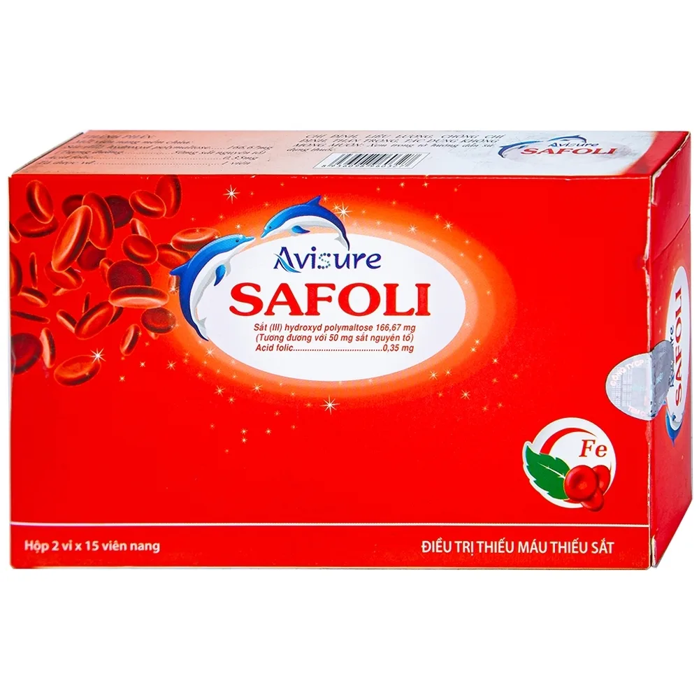 Hình ảnh Thuốc Safoli Avisure điều trị thiếu máu, thiếu sắt trong kỳ mang thai (2 vỉ x 15 viên)
