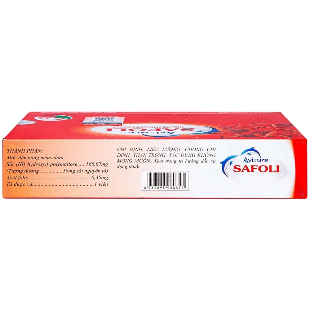 Hình ảnh Thuốc Safoli Avisure điều trị thiếu máu, thiếu sắt trong kỳ mang thai (2 vỉ x 15 viên)