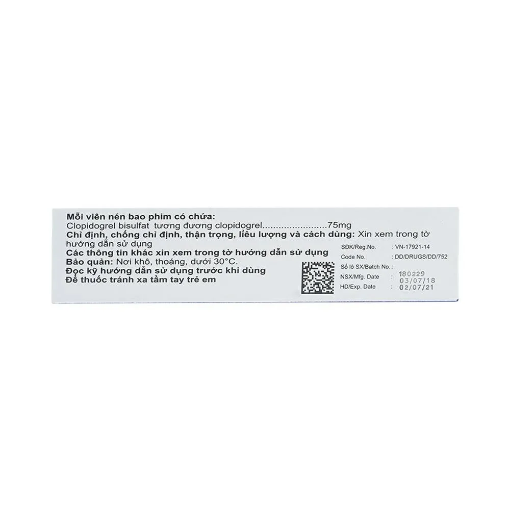 Hình ảnh Thuốc Sagason 75 Celogen Pharma điều trị nhồi máu cơ tim, đột quỵ (3 vỉ x 10 viên)