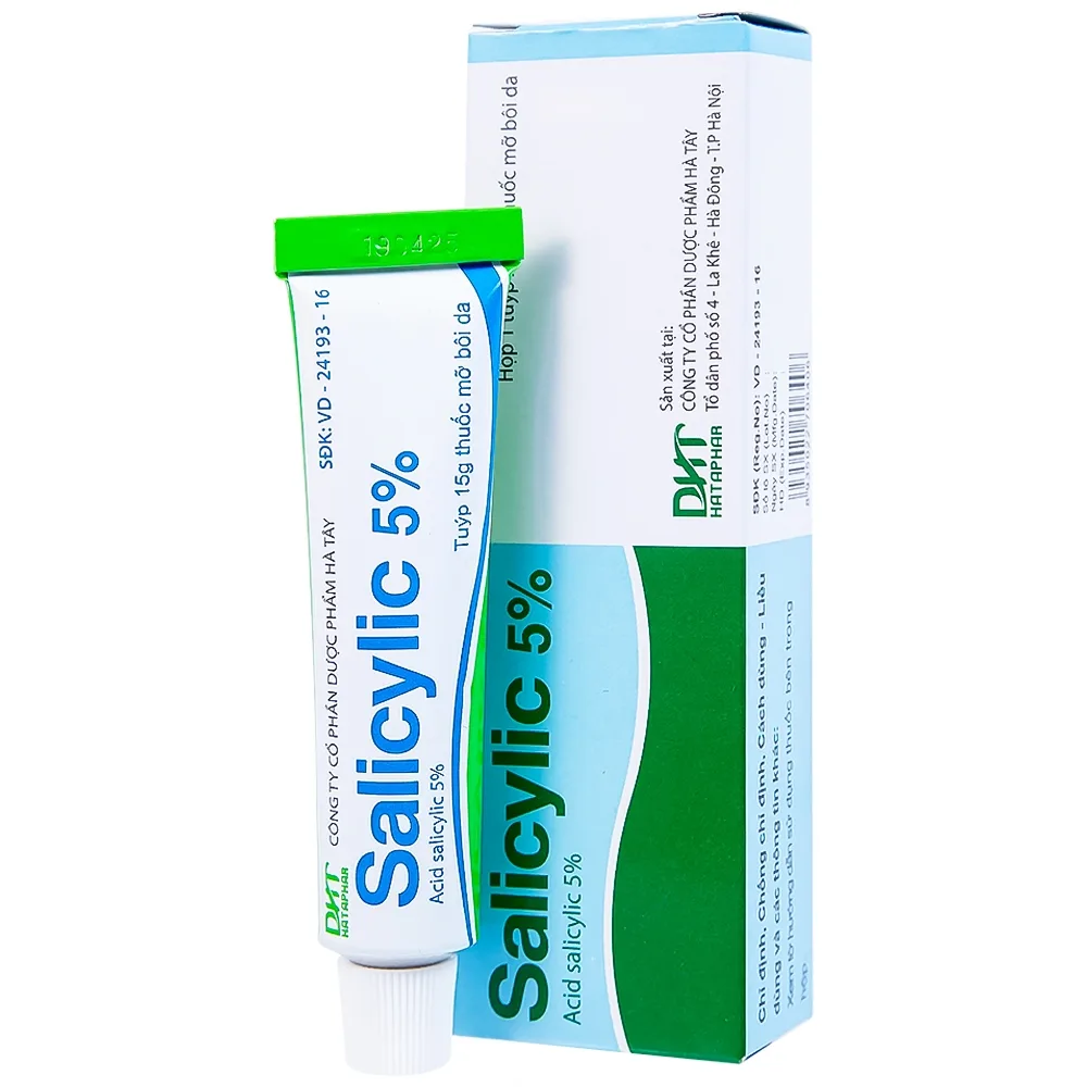 Hình ảnh Thuốc mỡ bôi da Salicylic 5% Hataphar làm bạt sừng, bong vẩy (15g)
