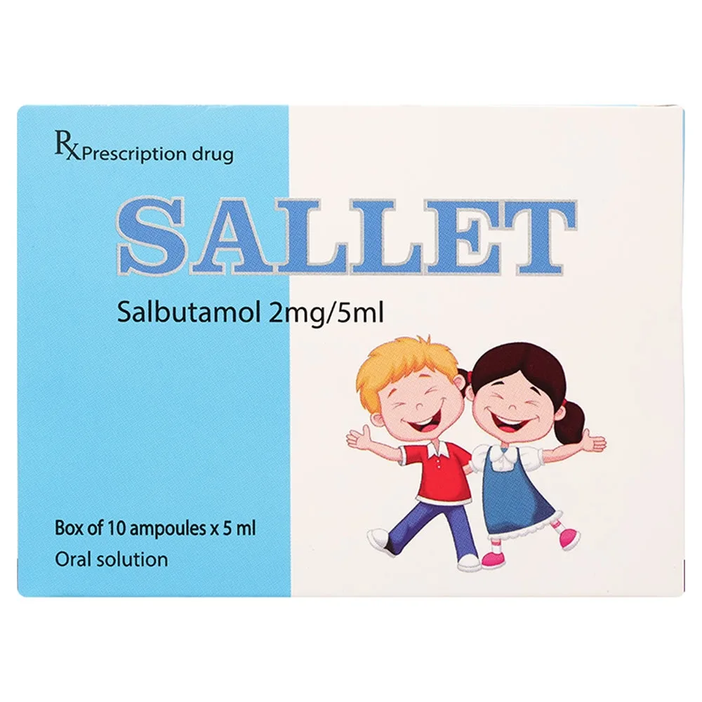 Hình ảnh Dung dịch uống Sallet Hà Nam điều trị hen phế quản, viêm phế quản (10 ống x 5ml)