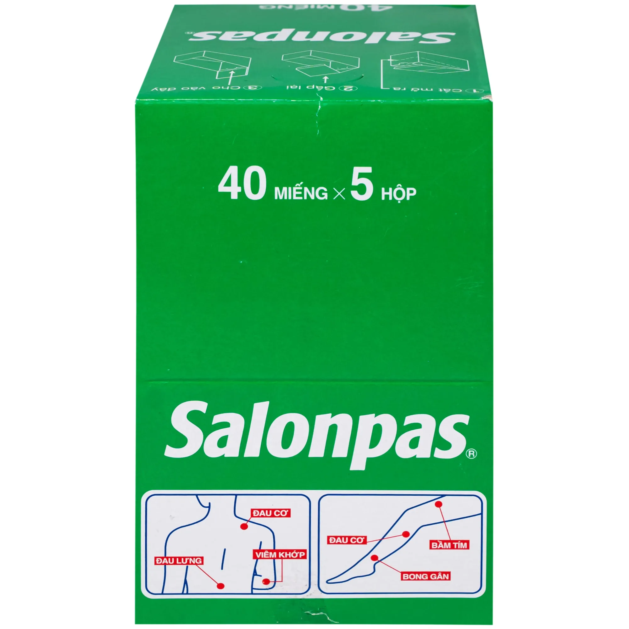 Hình ảnh Thuốc Salonpas 6.5cm x 4.2cm Hisamitsu hỗ trợ giảm đau, kháng viêm (5 hộp x 4 gói)