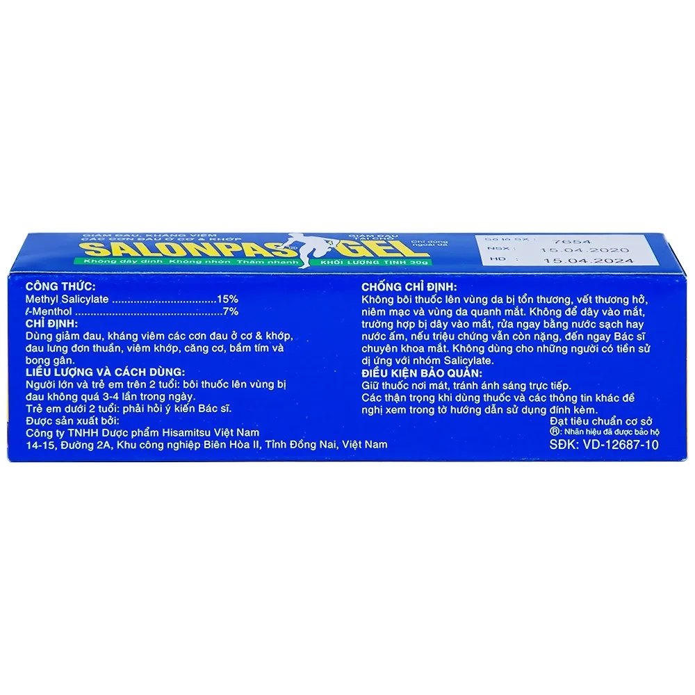 Hình ảnh  Gel Salonpas giảm đau, kháng viêm các cơn đau cơ, khớp (30g)