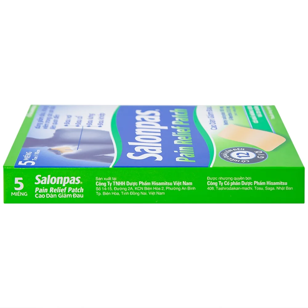 Hình ảnh Cao dán giảm đau Salonpas Pain Relief Patch dùng trong các cơn đau vai, đau cổ (7cm x 10 cm - 5 miếng)