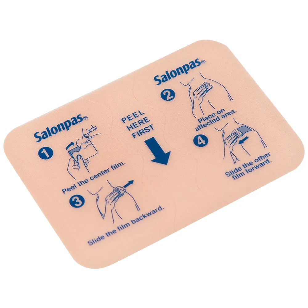 Hình ảnh Cao dán giảm đau Salonpas Pain Relief Patch dùng trong các cơn đau vai, đau cổ (7cm x 10 cm - 5 miếng)