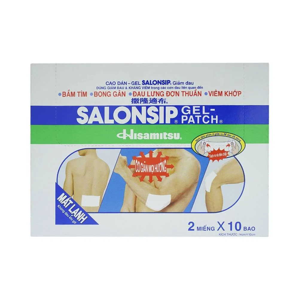 Hình ảnh Cao dán - gel Salonship giảm đau, kháng viêm do bầm tím, bong gân (10 gói x 2 miếng)