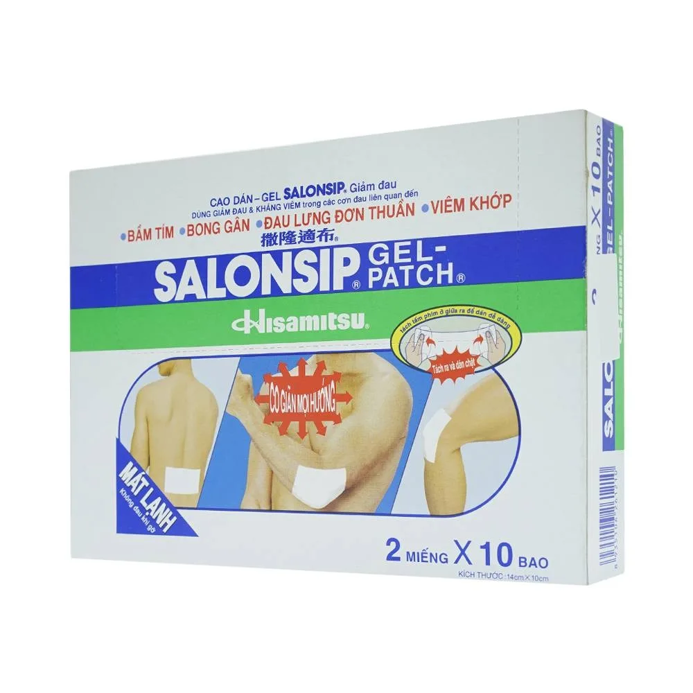 Hình ảnh Cao dán - gel Salonship giảm đau, kháng viêm do bầm tím, bong gân (10 gói x 2 miếng)