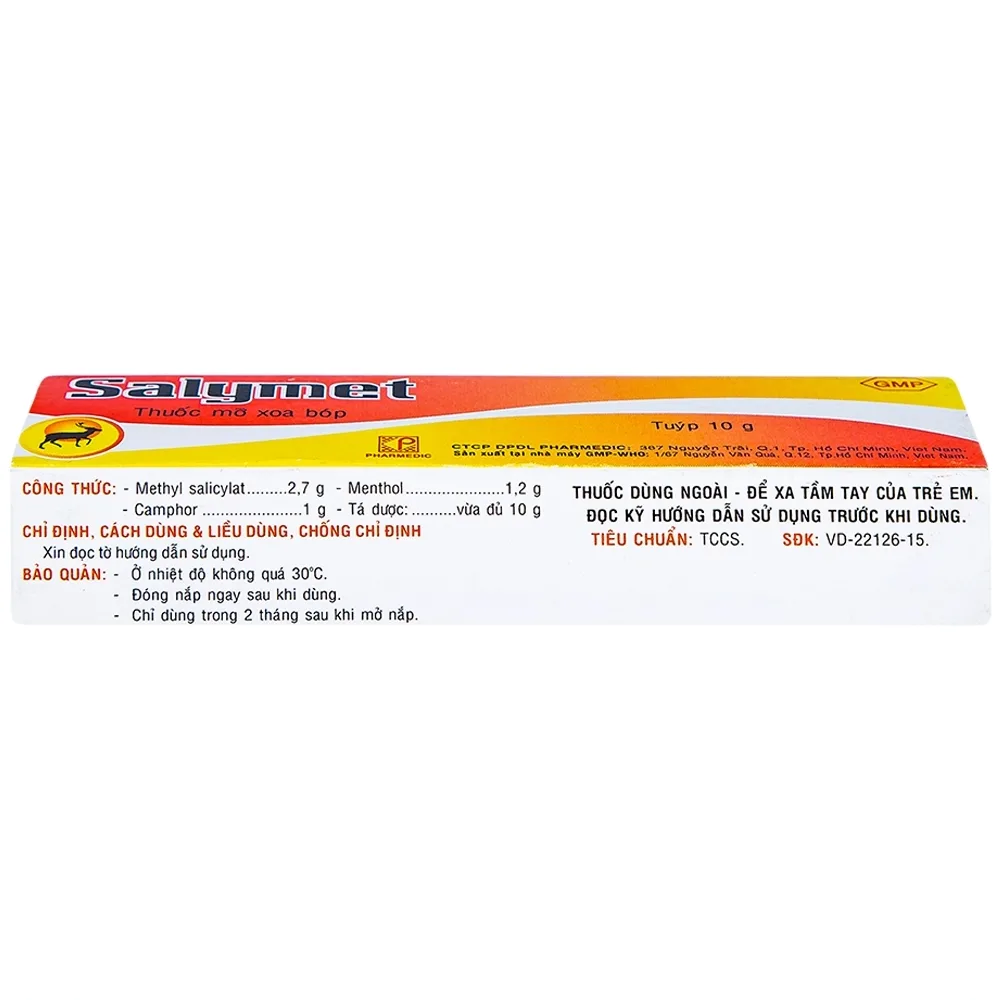Hình ảnh Thuốc mỡ xoa bóp Salymet hỗ trợ điều trị nhức mỏi do vận động, sưng đau, tê thấp (10g)