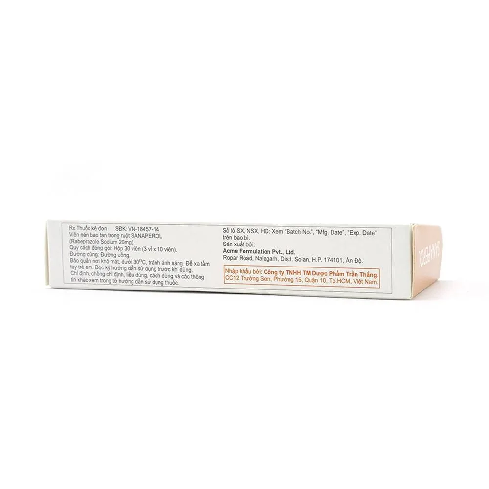 Hình ảnh Thuốc Sanaperol điều trị bệnh trào ngược dạy dày, thực quản (3 vỉ x 10 viên)