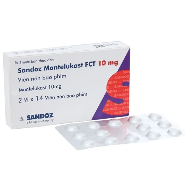 Hình ảnh Thuốc Sandoz Montelukast FCT 10mg điều trị hen phế quản (2 vỉ x 14 viên)