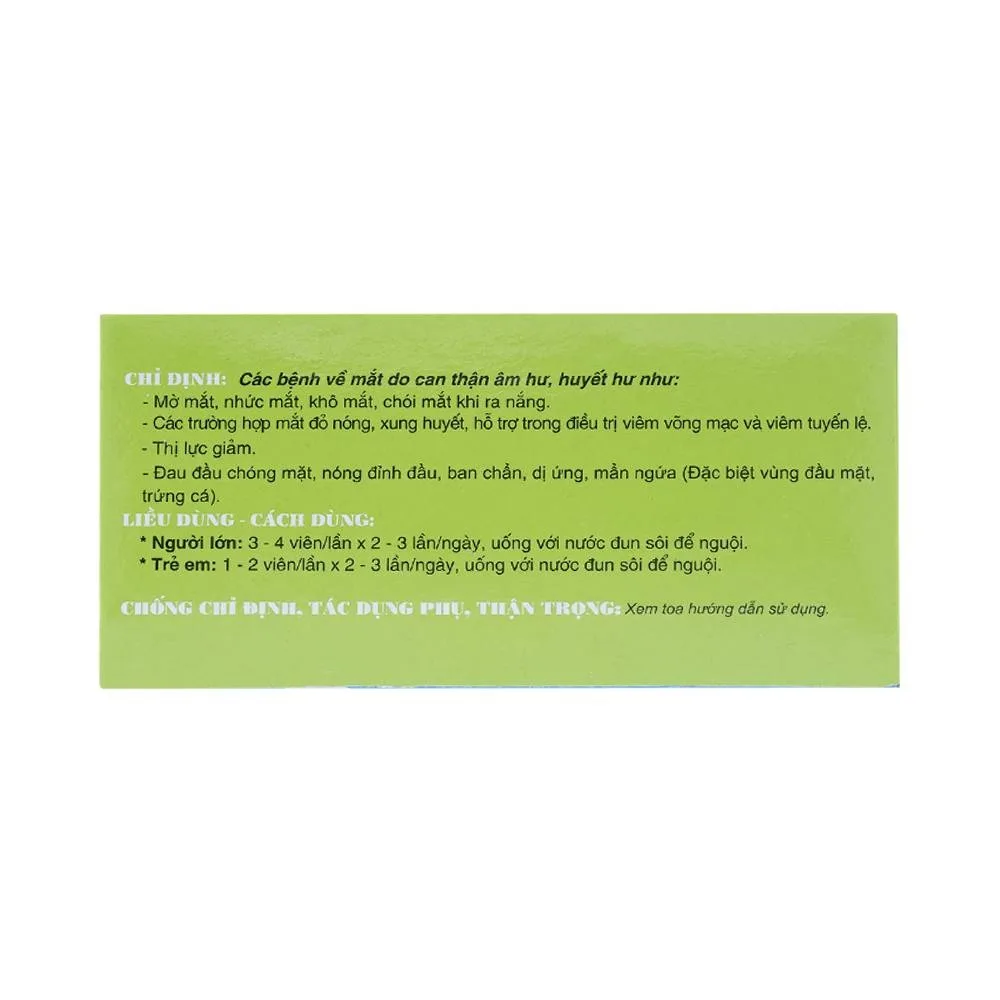 Hình ảnh Thuốc Sáng Mắt Traphaco điều trị mờ mắt, nhức mắt (10 vỉ x 10 viên)