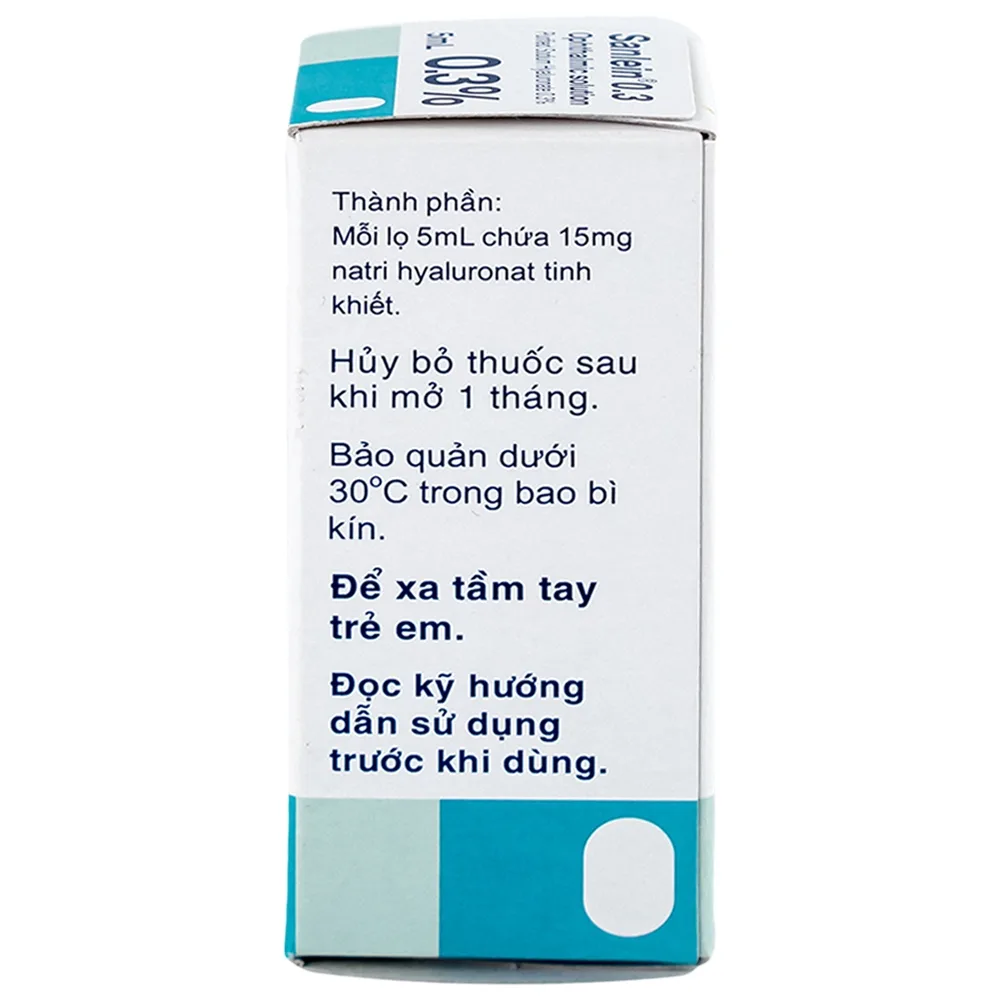 Hình ảnh Thuốc nhỏ mắt Sanlein 0.3% Santen hỗ trợ điều trị rối loạn biểu mô kết giác mạc (5ml)
