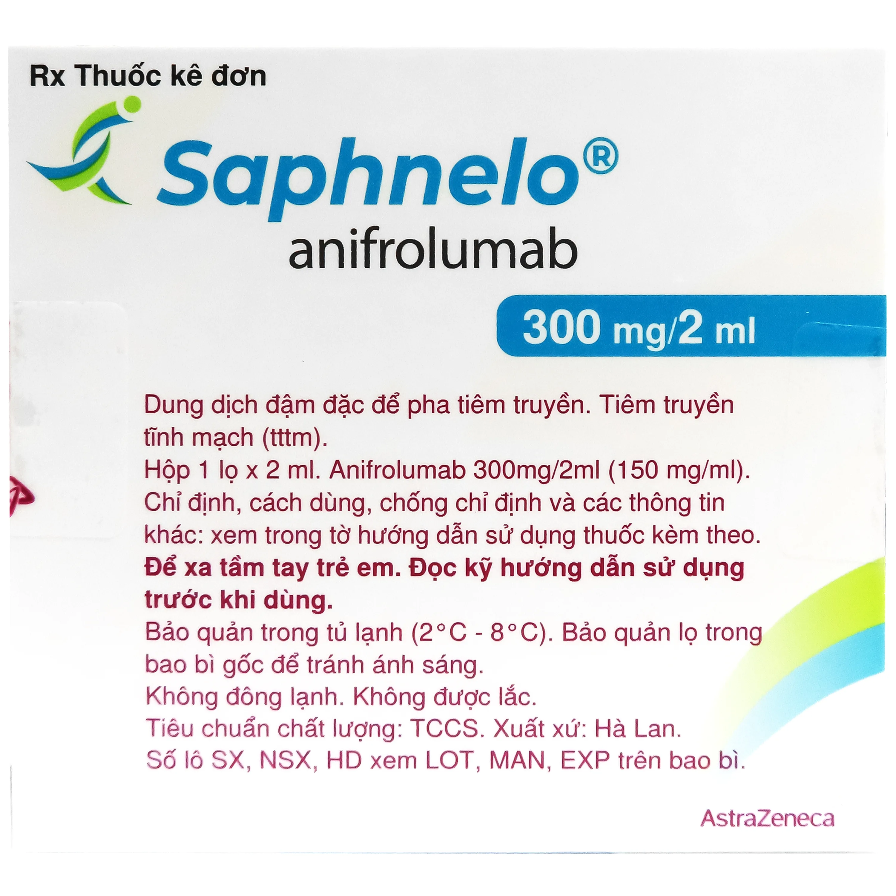 Hình ảnh Dung dịch tiêm truyền Saphnelo 300mg Astrazeneca được chỉ định để điều trị lupus ban đỏ hệ thống (2ml)