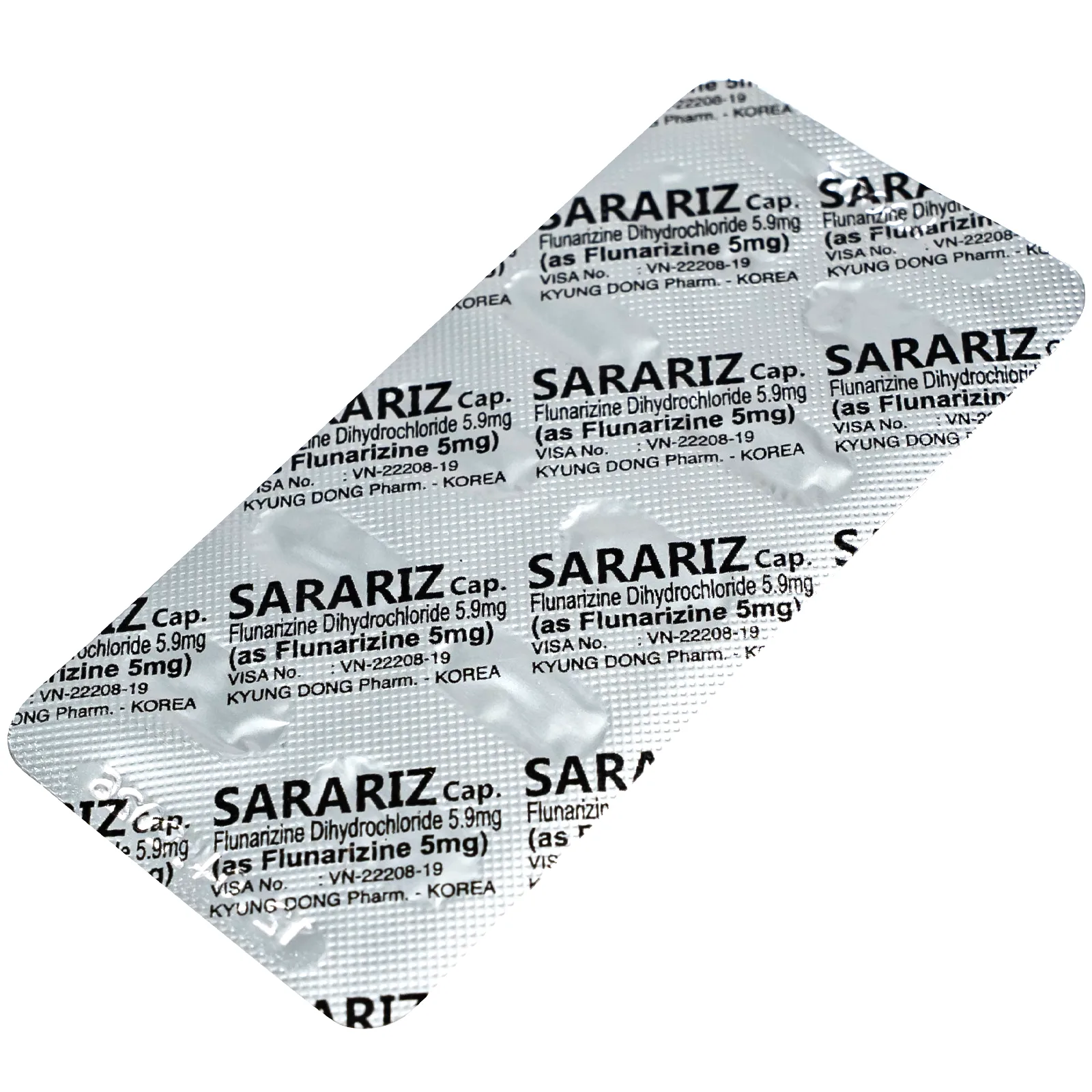Hình ảnh Thuốc Sarariz 5.9mg Kyung Dong điều trị đau nửa đầu, chứng chóng mặt (60 viên)