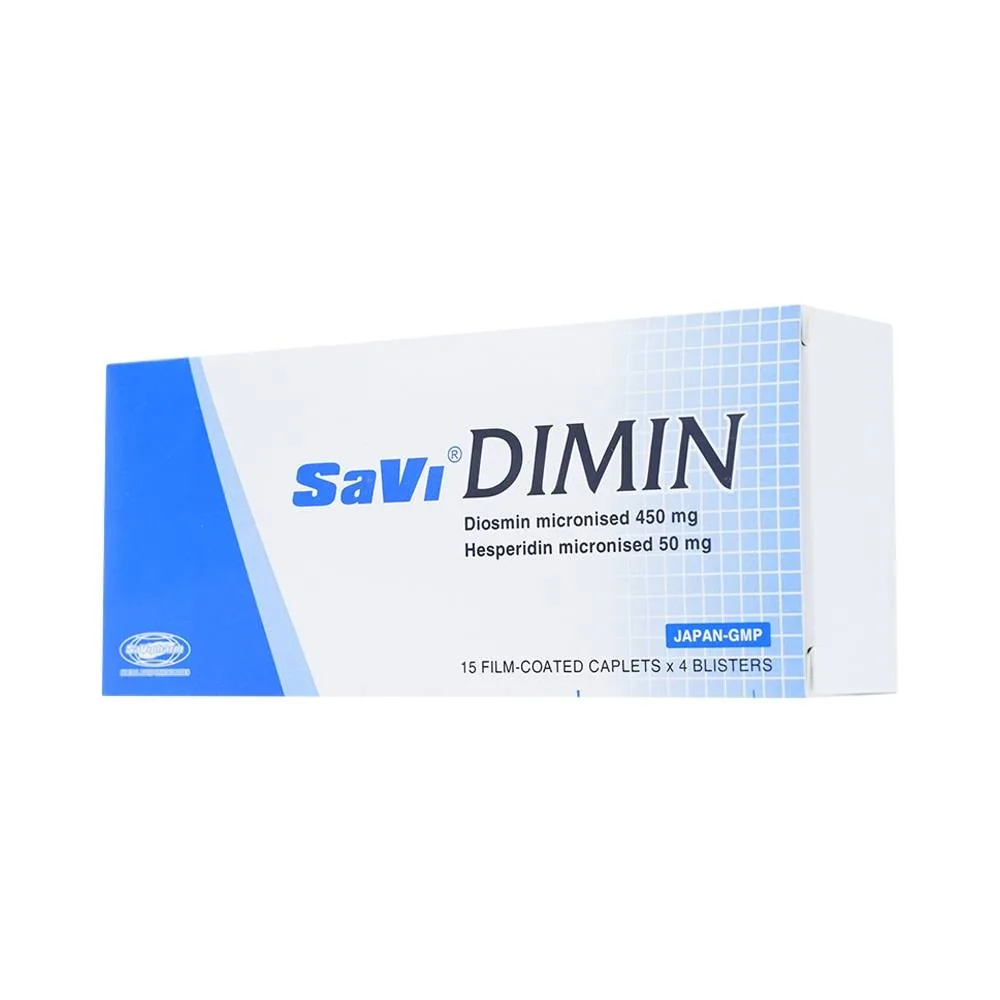 Hình ảnh Thuốc Savi Dimin điều trị triệu chứng suy tĩnh mạch, mạch bạch huyết (4 vỉ x 15 viên)