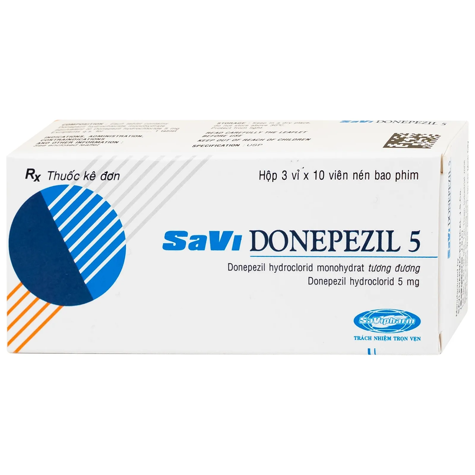 Hình ảnh Thuốc Savi Donepezil 5 Savi điều trị triệu chứng suy giảm trí nhớ (3 vỉ x 10 viên)