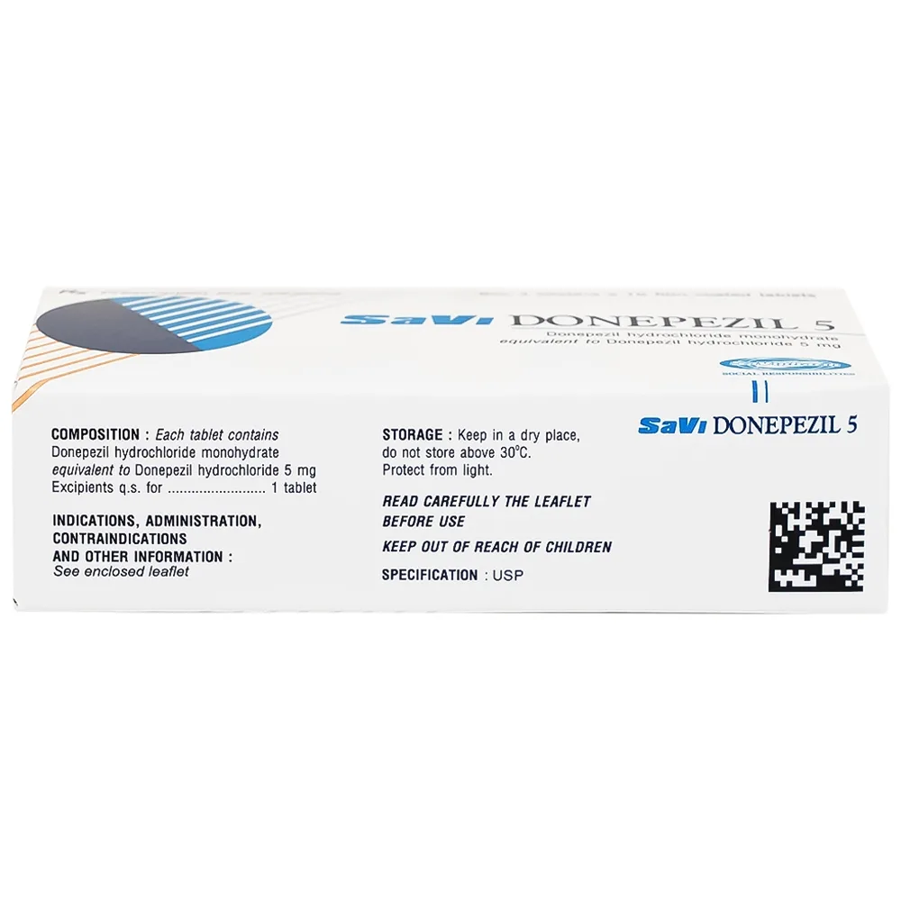 Hình ảnh Thuốc Savi Donepezil 5 Savi điều trị triệu chứng suy giảm trí nhớ (3 vỉ x 10 viên)