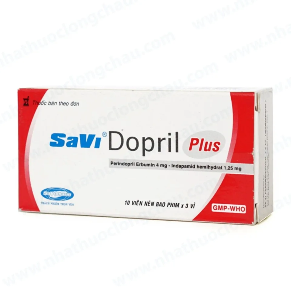 Hình ảnh Thuốc Savi Dopril Plus điều trị tăng huyết áp động mạch vô căn (10 viên x 3 vỉ)