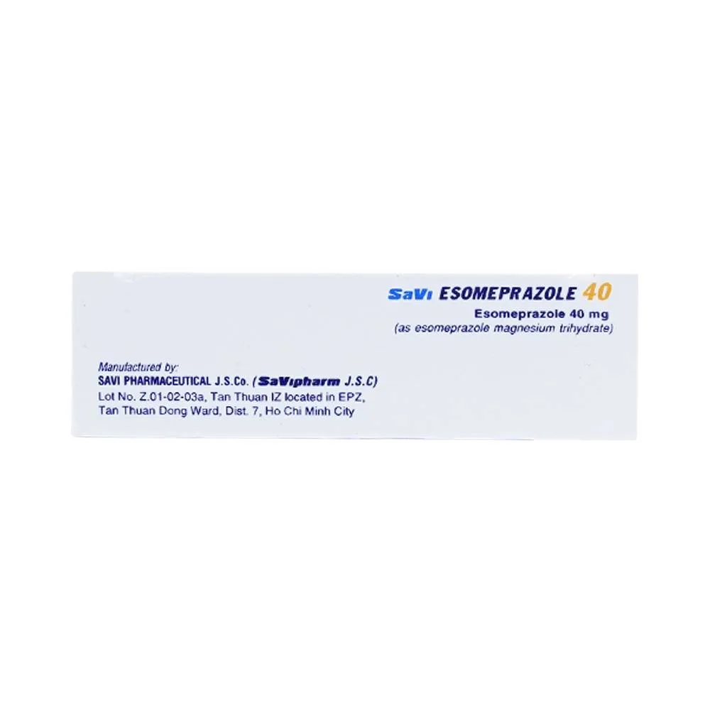 Hình ảnh Thuốc Savi Esomeprazole 40 điều trị viêm loét dạ dày, tá tràng (2 vỉ x 7 viên)