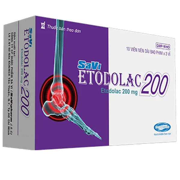 Hình ảnh Thuốc Savi Etodolac 200mg giúp giảm đau, kháng viêm (3 vỉ x 10 viên)