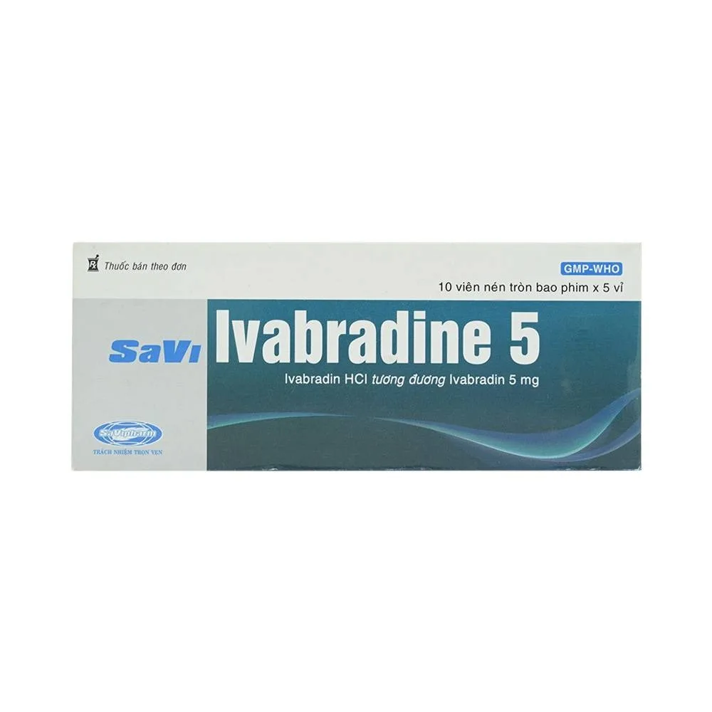 Hình ảnh Thuốc Savi Ivabradine 5 điều trị đau thắt ngực mạn tính (5 vỉ x 10 viên)