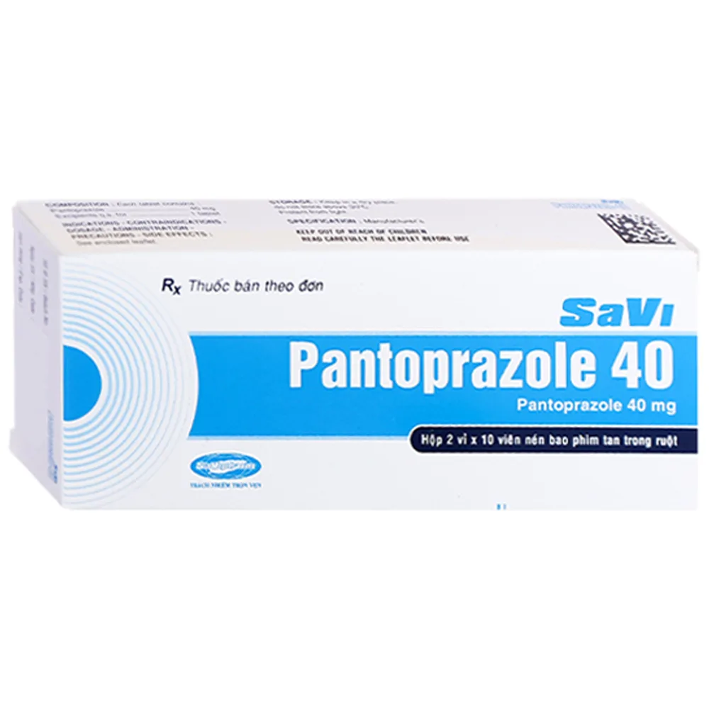 Hình ảnh Thuốc SaVi Pantoprazole 40 điều trị loét dạ dày tá tràng (2 vỉ x 10 viên)