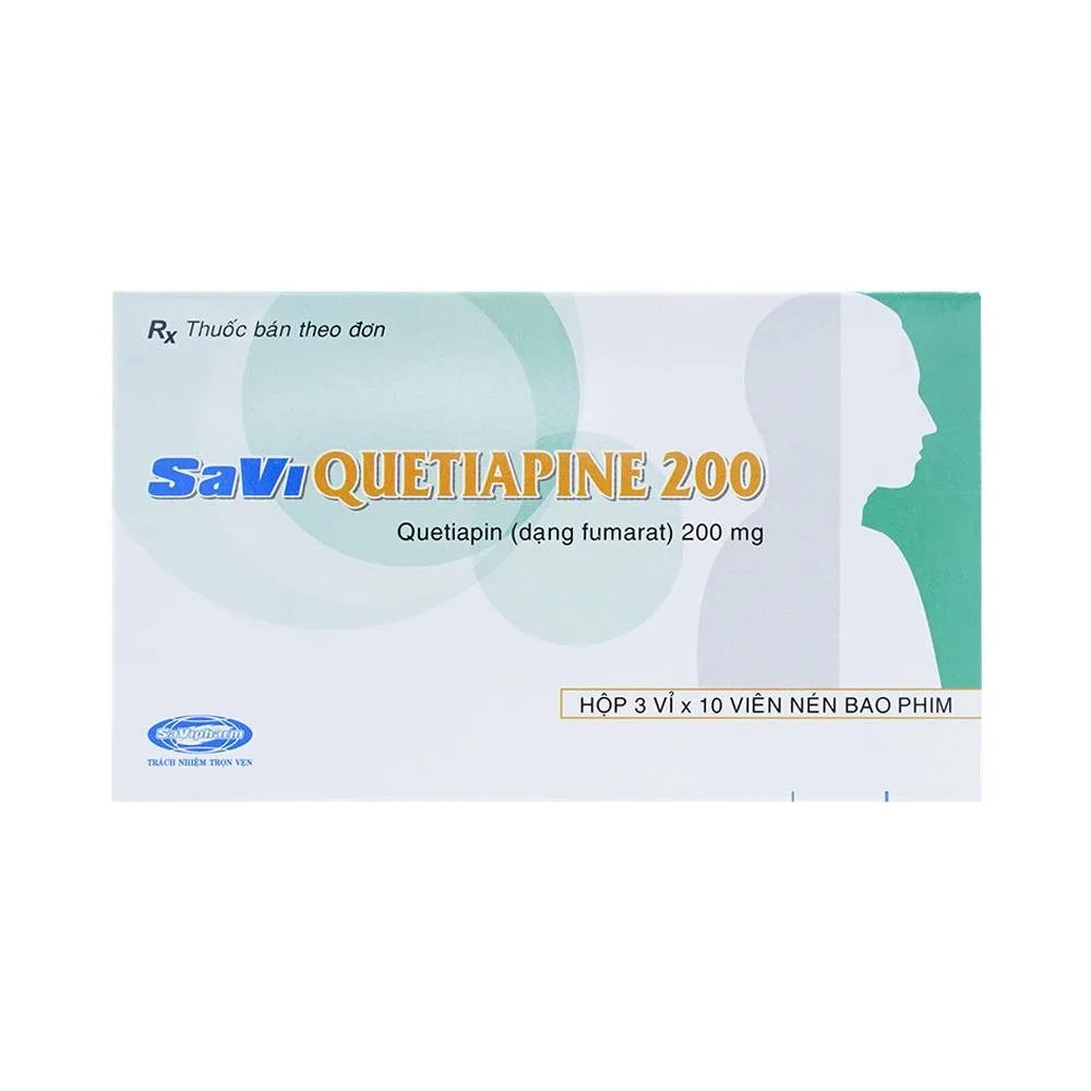 Hình ảnh Thuốc Savi Quetiapine 200 điều trị tâm thần phân liệt (3 vỉ x 10 viên)