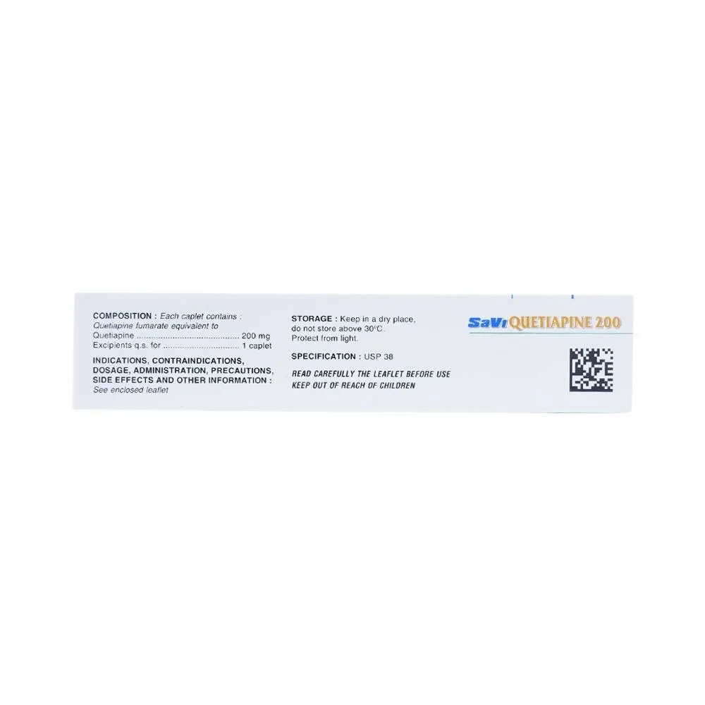 Hình ảnh Thuốc Savi Quetiapine 200 điều trị tâm thần phân liệt (3 vỉ x 10 viên)